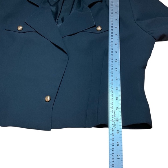 GIOVANNI Black Cropped Blazer Goldtone Buttons Double Breasted MADE IN CANADA 12 - Picture 7 of 9